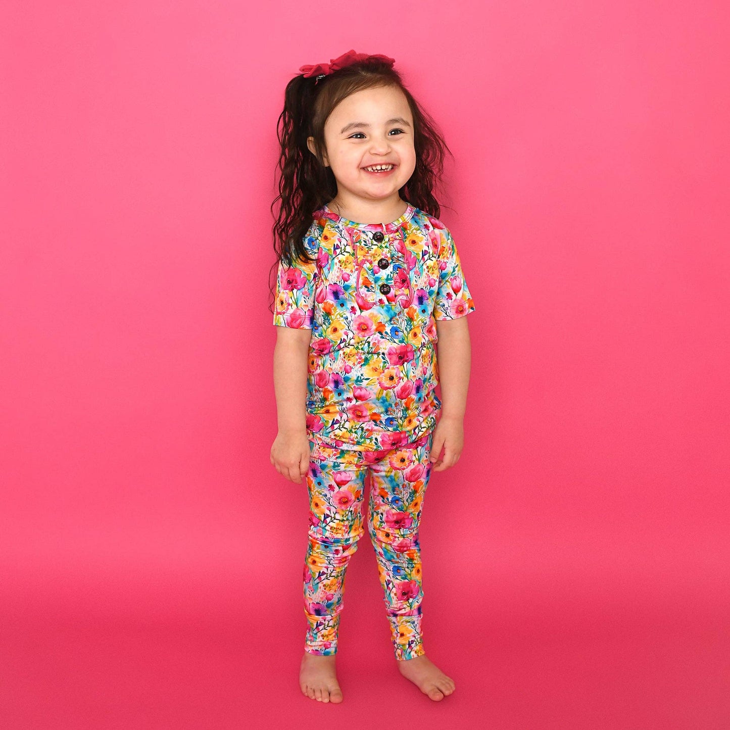 Gigi and Max - Ariana Ruffle Two Piece Bamboo Floral Lounge Set