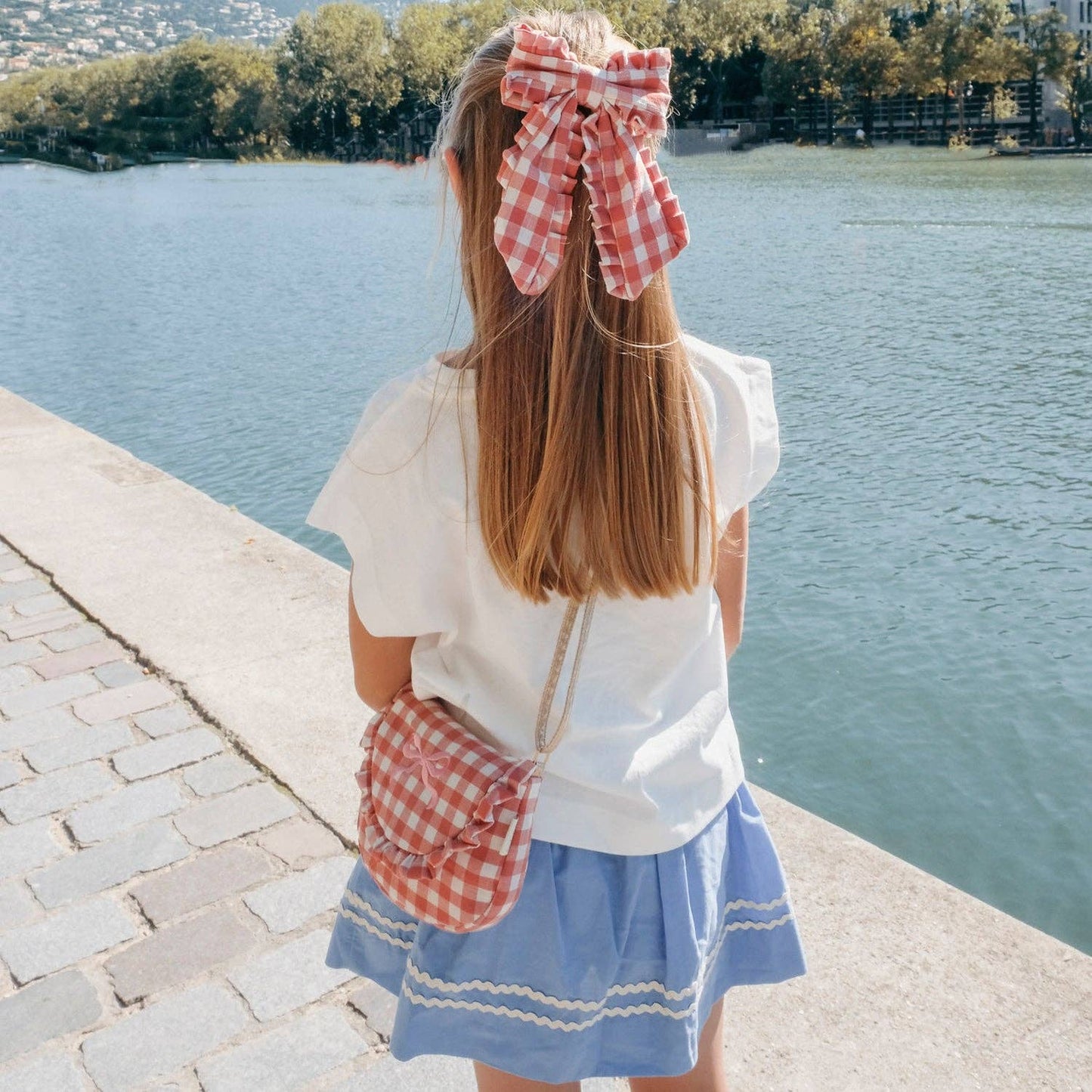 Rockahula Kids US - Gingham Ruffle Long Bow Clip