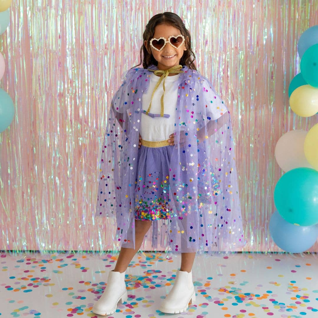 Sweet Wink - Lavender Confetti Cape - Kids Dress Up Cape
