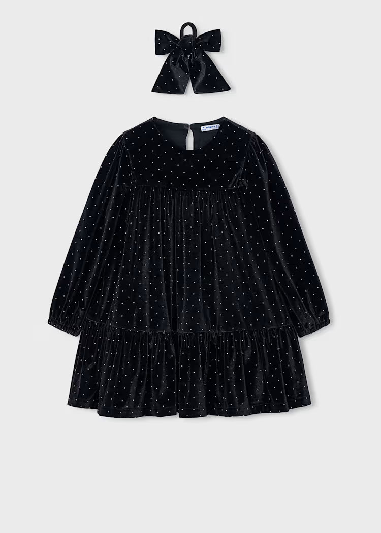Mayoral - Velvet Dress w/ Scrunchie (4930)