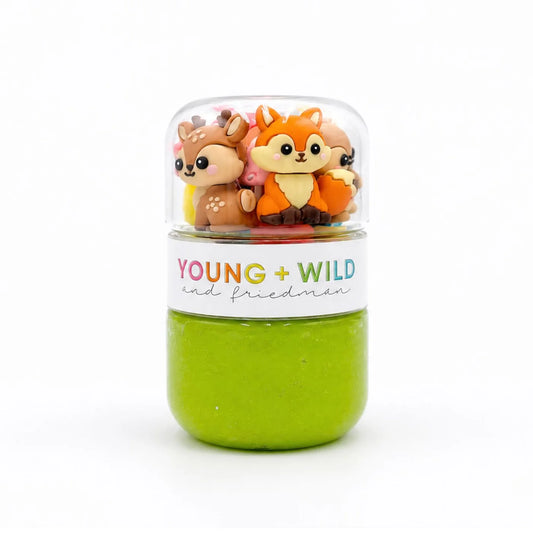 Young + Wild and Friedman - Fall Animals Grab & Go Dough Jar