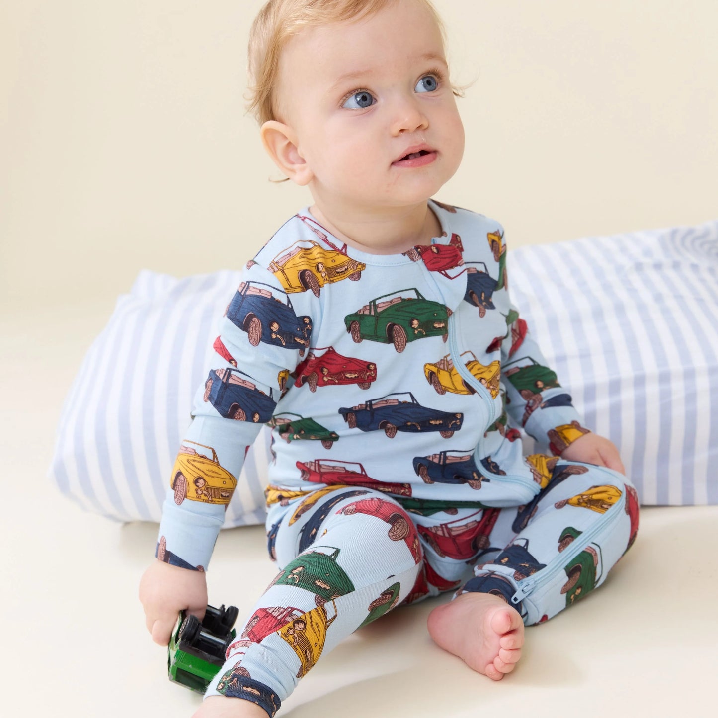 Pink Chicken - Baby Bamboo Romper - Vintage Cars