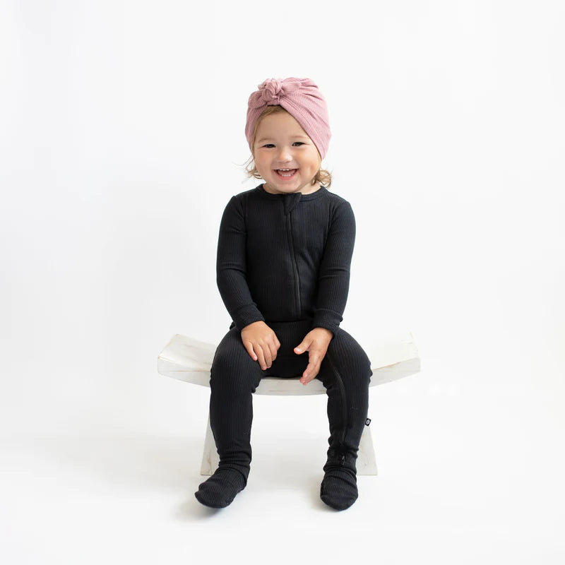 Kyte Baby - Ribbed Zipper Footie in Midnight