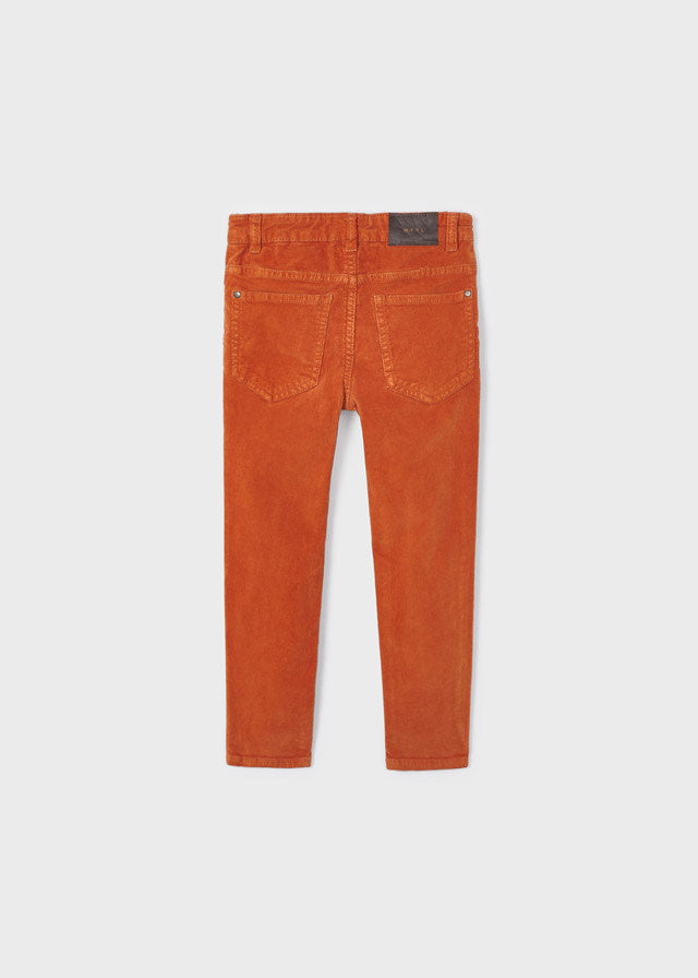 Mayoral - Rust Orange Basic Slim Fit Cord Trousers