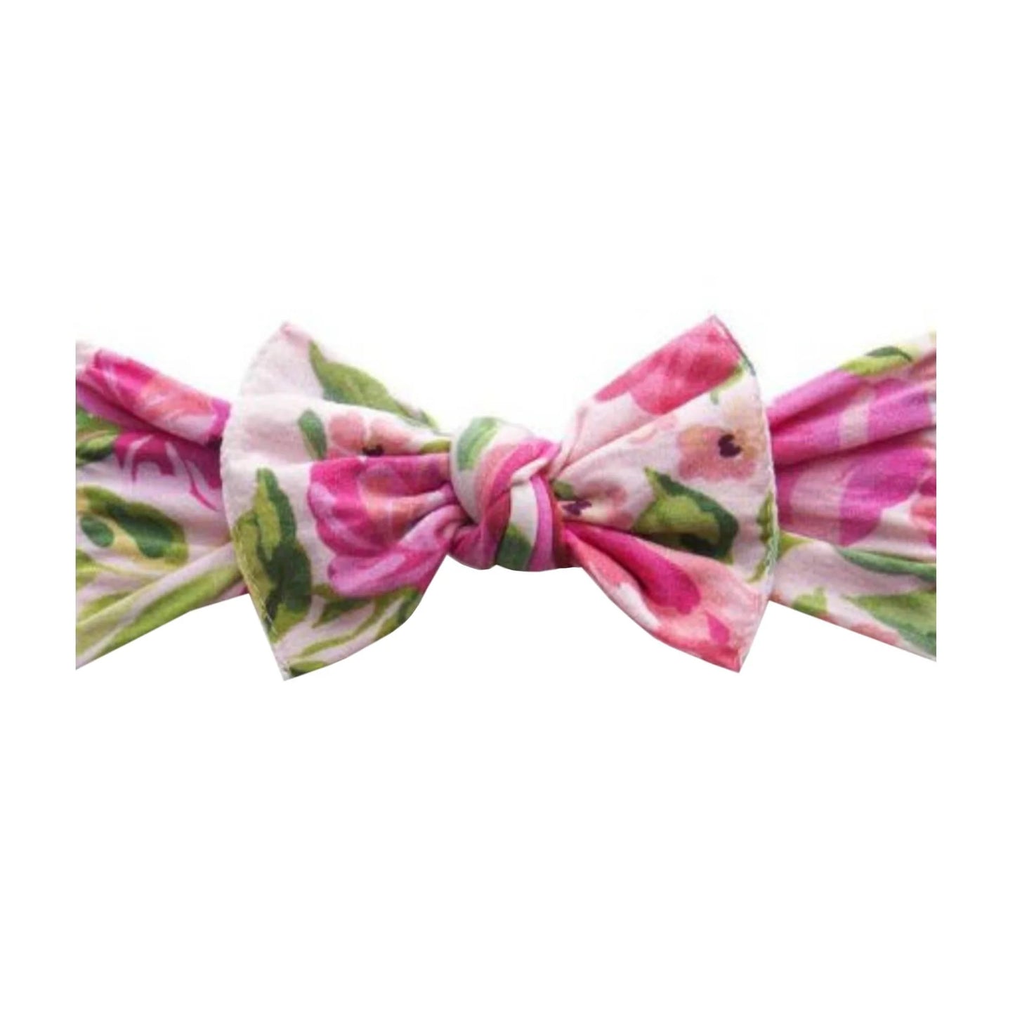 Baby Bling Bows - Baby Bling® Printed Knot soft nylon headband: Pink Rose