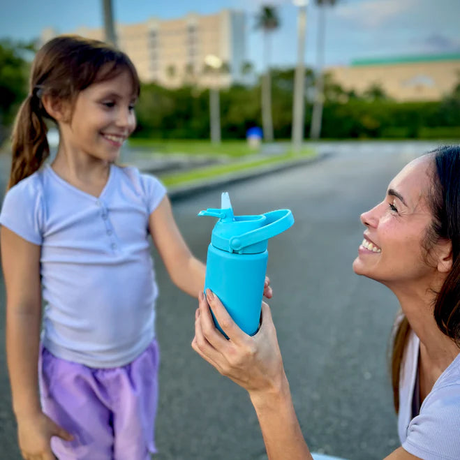 Re-Play - 12oz Insulated Recycled Stainless Steel Water Bottle - Pool Blue