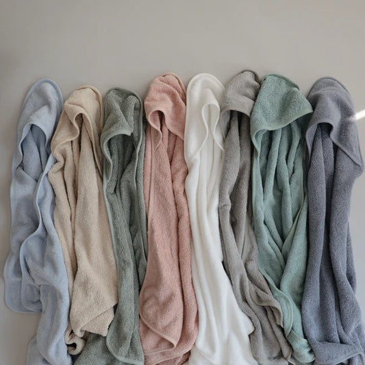 Mushie - Organic Cotton Baby Hooded Towel (Multiple Colors)