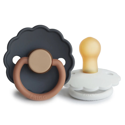 FRIGG - Daisy Natural Rubber Pacifier 2-Pack in Aurora/Bright White