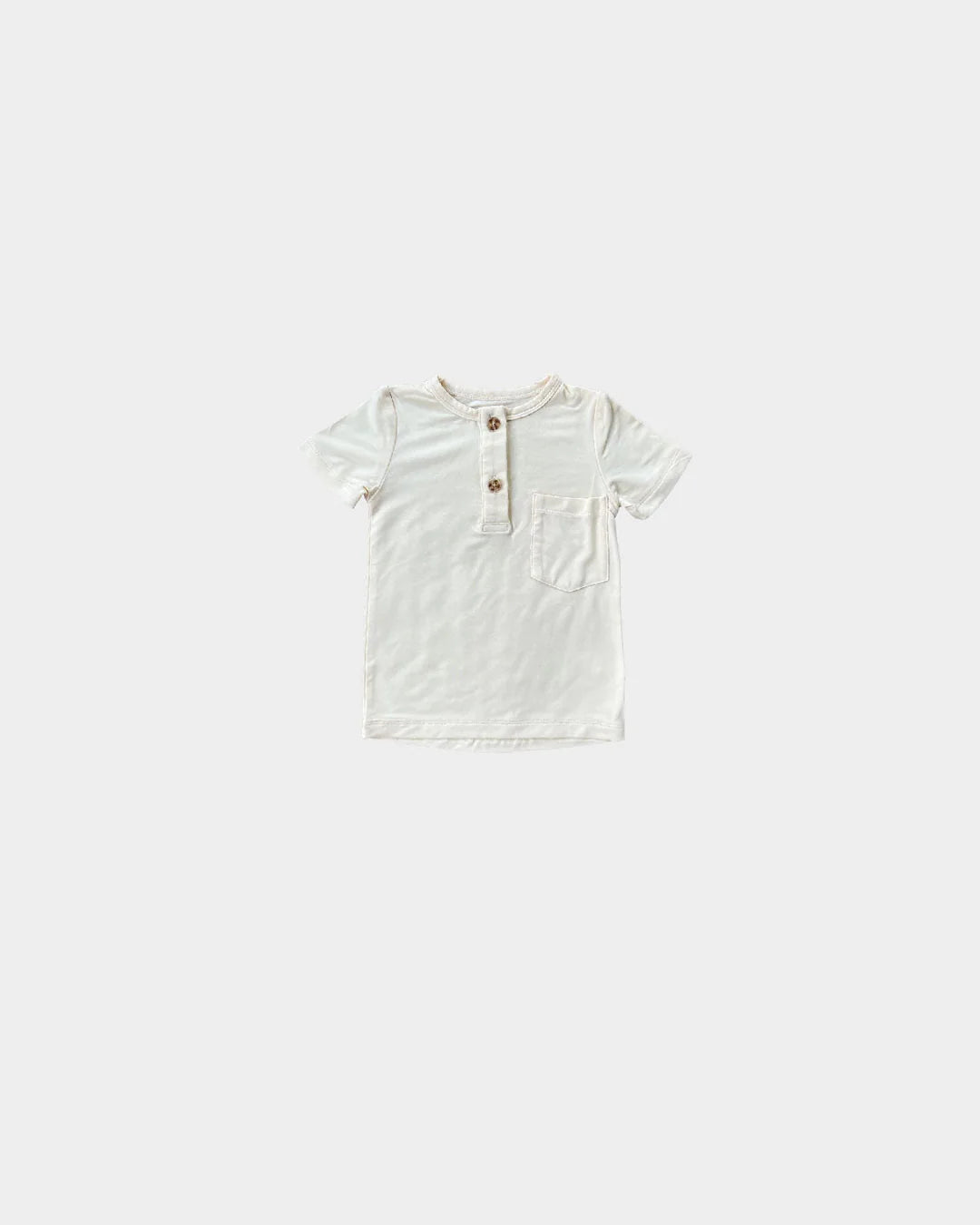 babysprouts - Cream Short Sleeve Henley Shirt