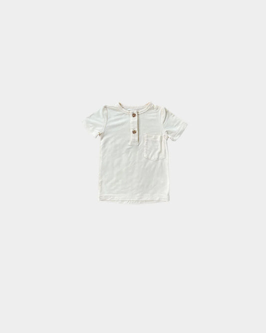 babysprouts - Cream Short Sleeve Henley Shirt