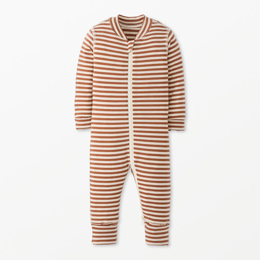 Hanna Andersson - Russet/Ecru - 2-Way Zip Sleeper in Hannasoft