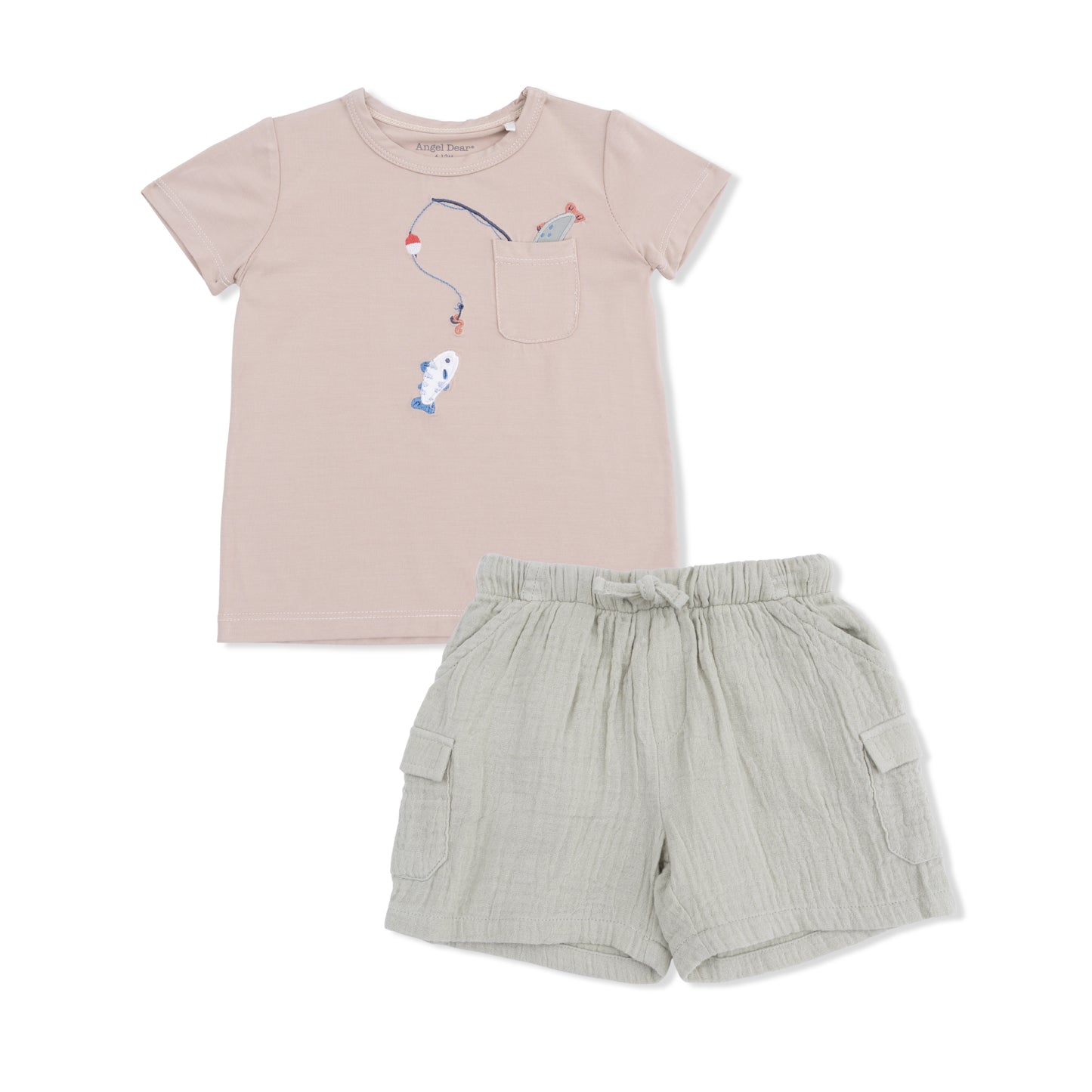 Angel Dear - Gone Fishing Crew Neck Tee with Cargo Short