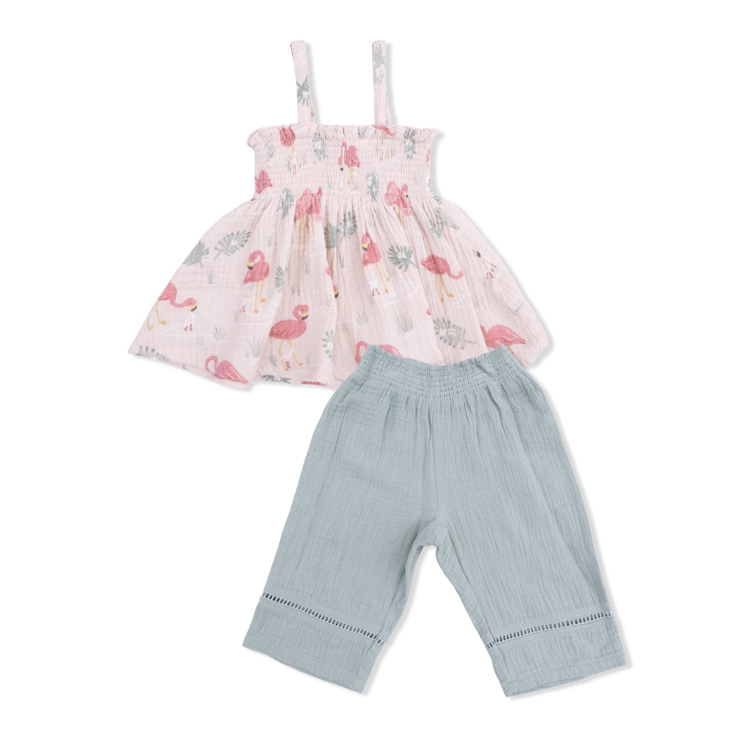 Angel Dear - Flamingos - Smocked Top & Smocked Waist Pants