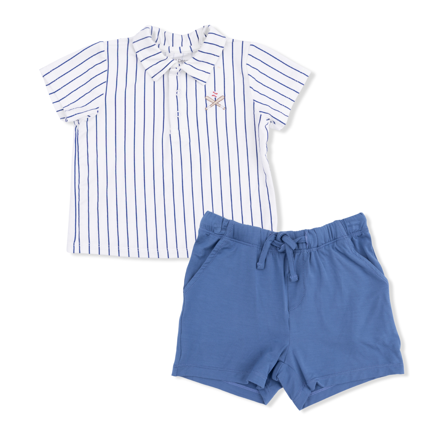 Angel Dear - Baseball Stripe Polo with Everyday Short