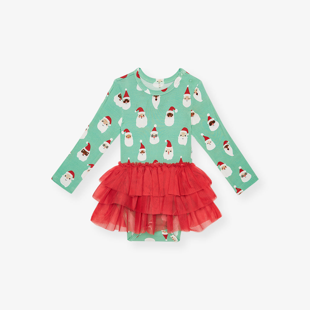 Posh Peanut - Santa Medley - Long Sleeve Tulle Skirt Bodysuit