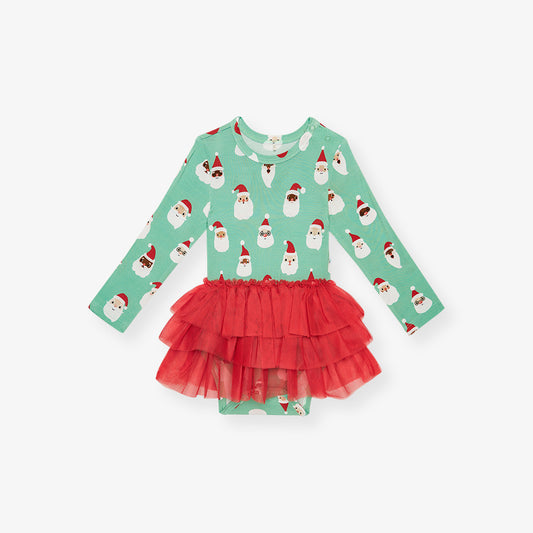 Posh Peanut - Santa Medley - Long Sleeve Tulle Skirt Bodysuit