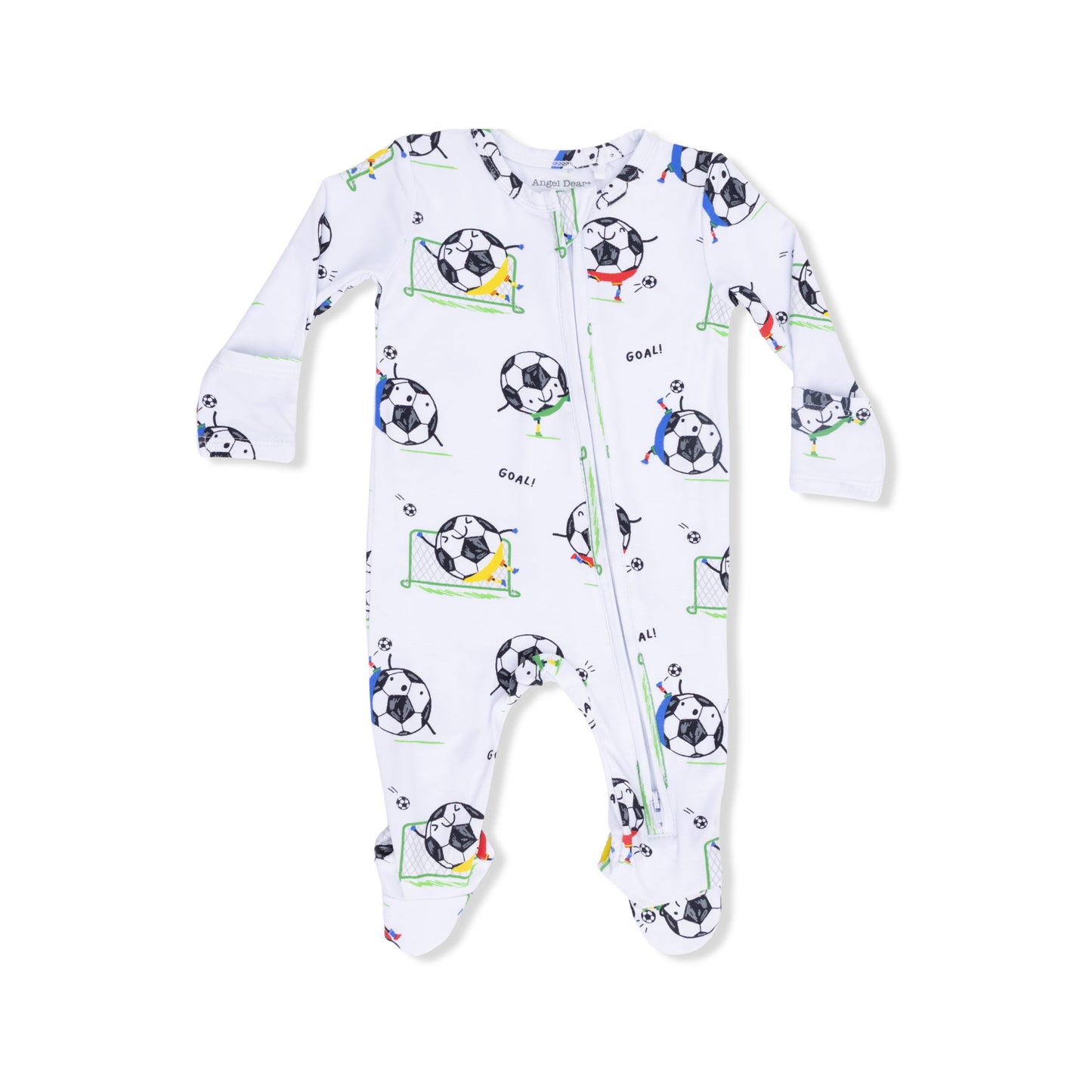 Angel Dear - Soccer Balls Playing Soccer Blue 2 Way Zipper Footie