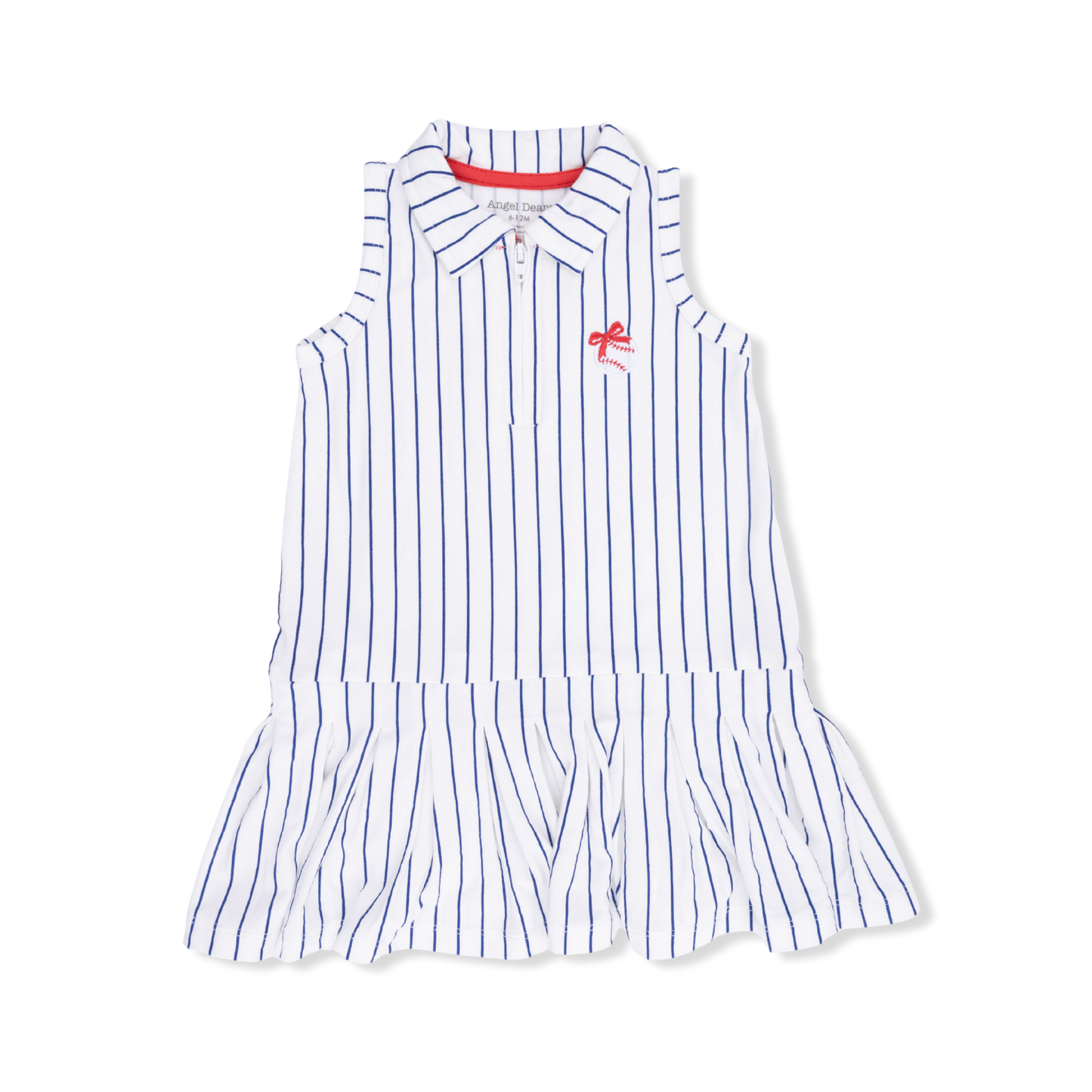 Angel Dear - Baseball Stripe Polo Dress with Cartwheel Short