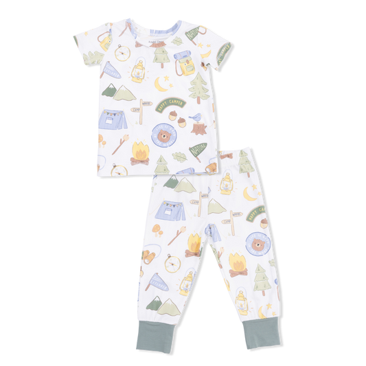 Angel Dear - Camping Blue Short Sleeve Loungewear Set