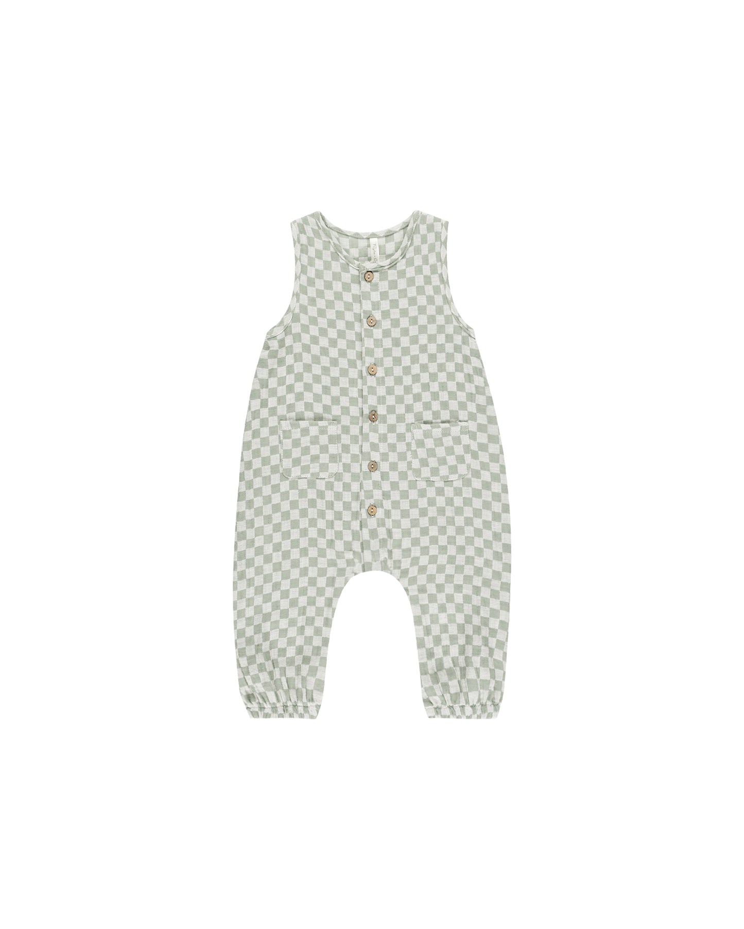 Rylee + Cru - Woven Jumpsuit || Sage Check