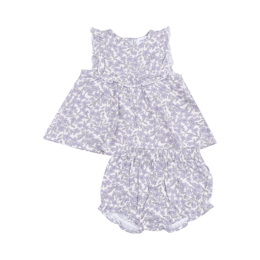 Angel Dear - Forget Me Not Floral Ruffle Top & Bloomer