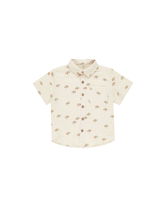 Rylee + Cru - Collared Short Sleeve Shirt || Umbrellas