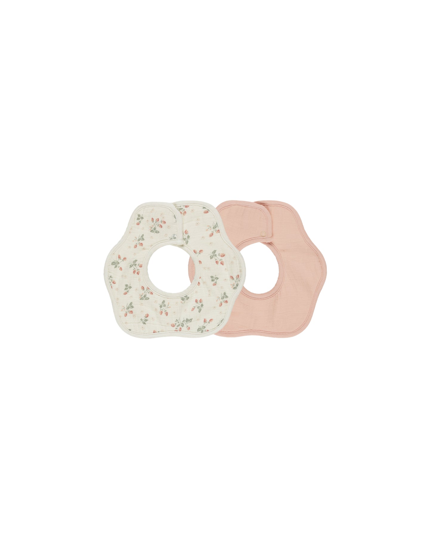 Quincy Mae - FLOWER BIB, 2 PACK || STRAWBERRIES, MELON