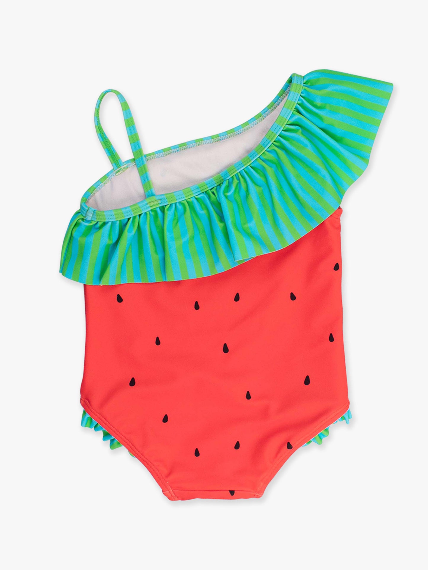 Rufflebutts -  Watermelon One Shoulder Ruffle One Piece