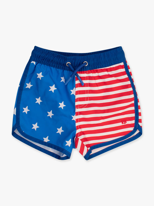 Ruggedbutts - Stars + Stripes Dolphin Hem Swim Trunks