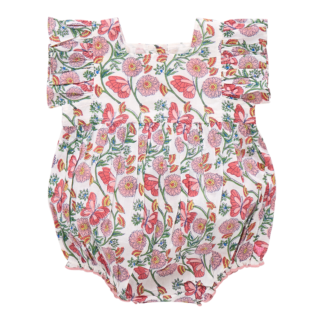 Pink Chicken - Butterfly Vines Bubble Romper
