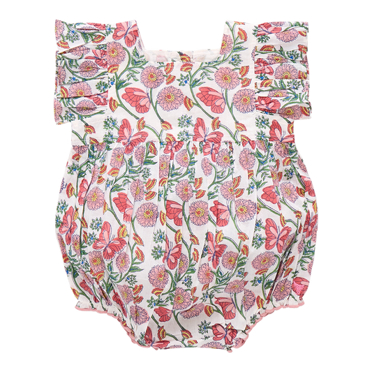 Pink Chicken - Butterfly Vines Bubble Romper