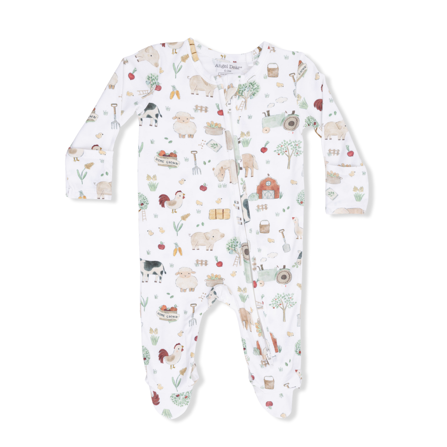 Angel Dear - Cute Farm Animals 2 Way Zipper Footie