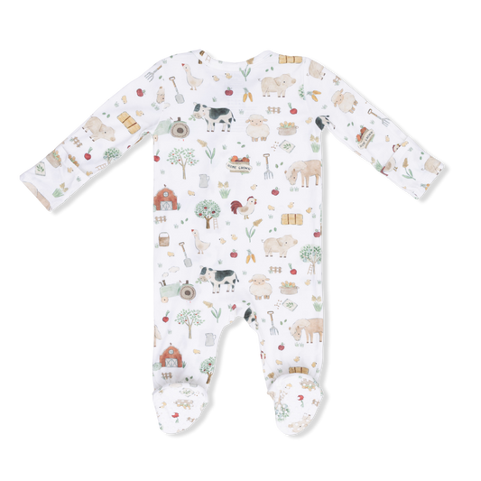 Angel Dear - Cute Farm Animals 2 Way Zipper Footie