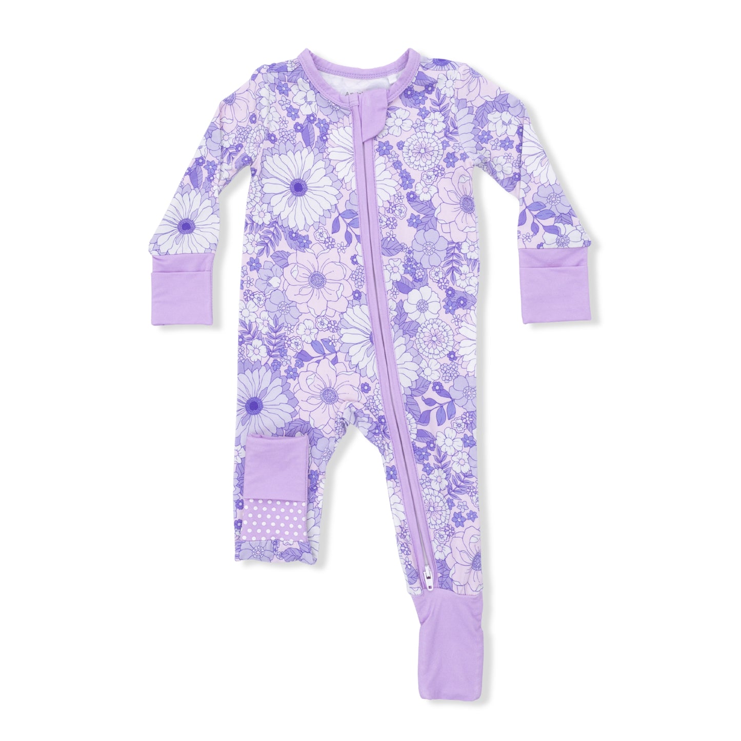 Angel Dear -Lacy Lavender Floral Convertible Romper