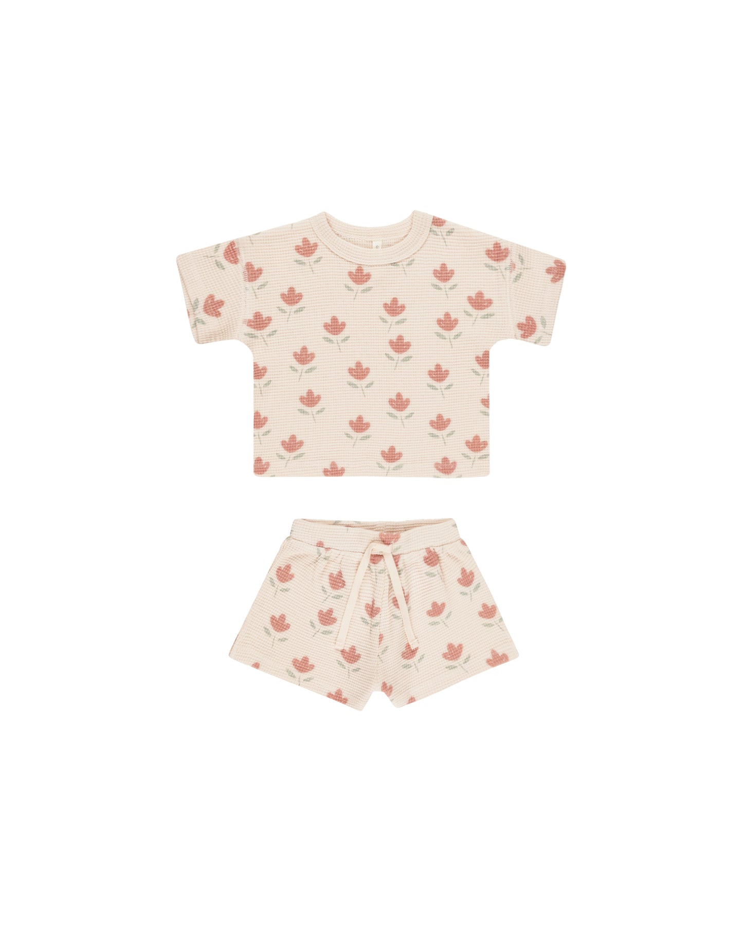 Quincy Mae - WAFFLE TEE + SHORT SET || TULIPS