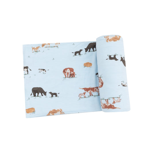Angel Dear - Cow Families Swaddle Blanket