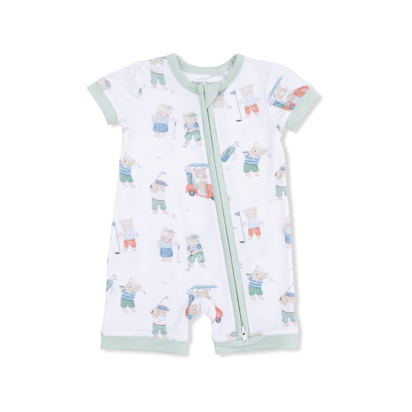 Angel Dear - Golfing Teddy Bears Shortie 2 Way Zipper Romper