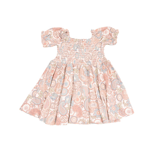 Angel Dear - Folk Paisley Sleeve Smocked Dress