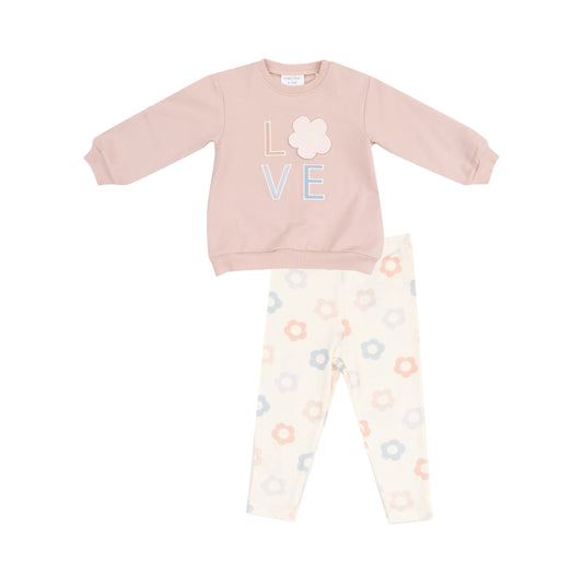 Angel Dear - Daisy Pop French Terry Oversize Sweatshirt & Leggins