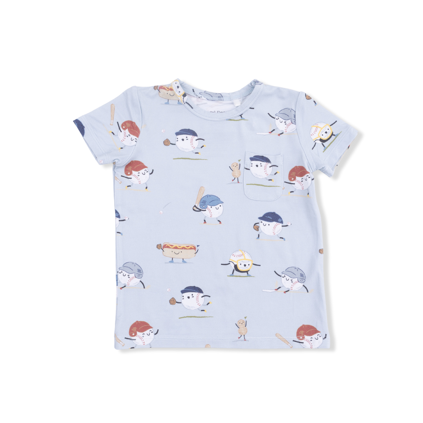 Angel Dear - Baseballs Playing Baseball Crew Neck Tee w/ Casual Shorts