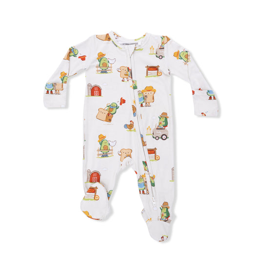 Angel Dear - Avocado Toast - American Gothic 2 Way Zipper Footie