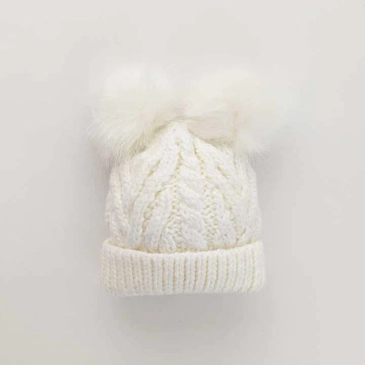 Huggalugs - Winter White Fluffer Beanie Hat