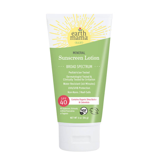 Earth Mama Organics - Baby Mineral Sunscreen Lotion - SPF 40