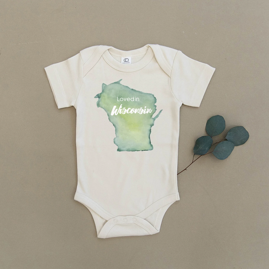Urban Baby Co. - Loved in Wisconsin Organic Baby Onesie