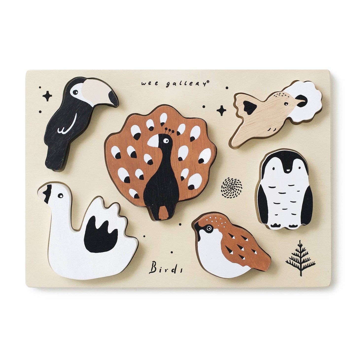 Wee Gallery - Wooden Tray Puzzle - Birds