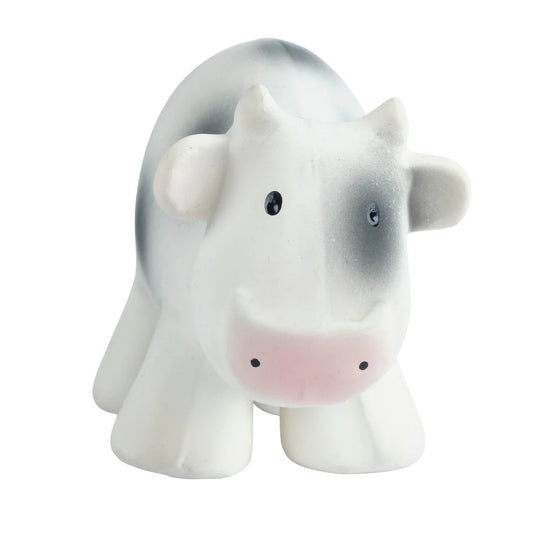 Tikiri - Cow Organic Natural Rubber Rattle, Teether & Bath Toy