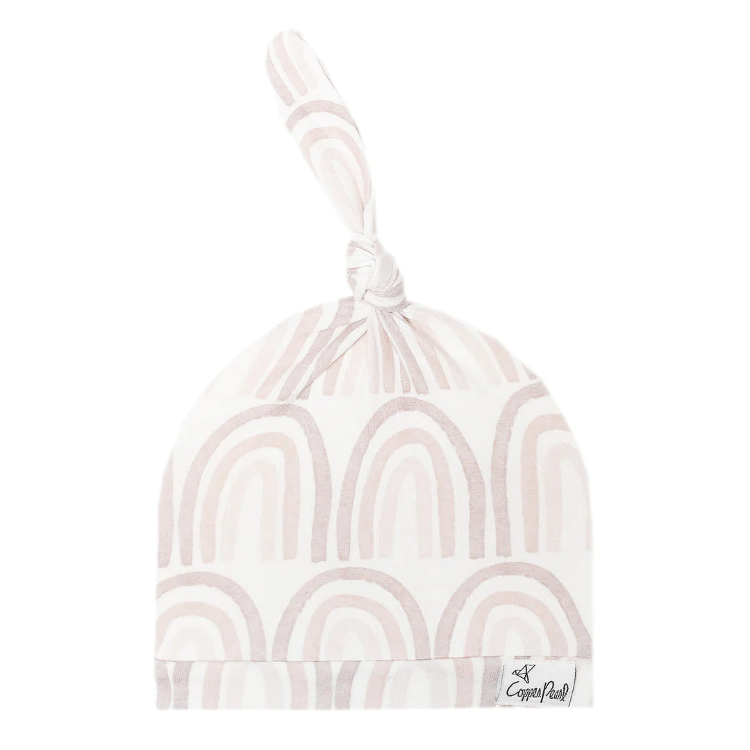 Copper Pearl - Top Knot Hats (0-4 months)
