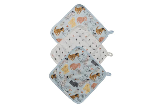 LouLou Lollipop - 3-Pack Washcloth Honey Puppies