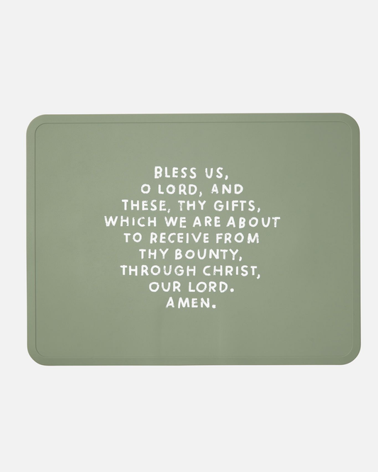 Be A Heart - Meal Blessing Silicone Placemat | Catholic Placemat | Kids: Green
