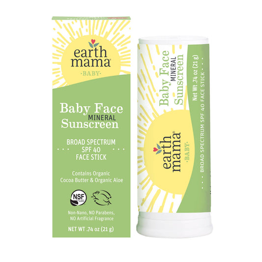 Earth Mama Organics - Baby Face Mineral Sunscreen Face Stick - SPF 40
